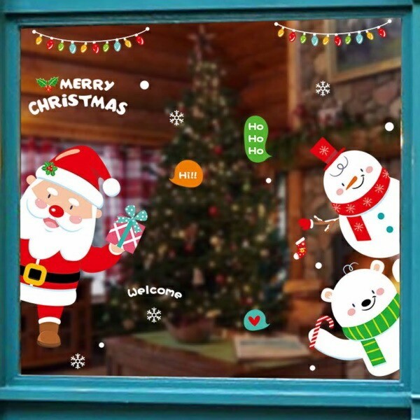 ウォールステッカー クリスマス おしゃれ クリスマスツリー ウィンドウ ステッカー トナカイ サンタ サンタクロース かわいい 背景 窓 ガラス 壁 飾り Vr Vr Value Deco Park 通販 Yahoo ショッピング