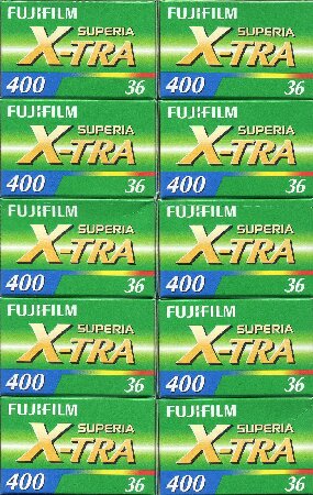 10 roll Fuji Film Superia X-tra ISO 400 36 CH-135-36 35mm color print film 