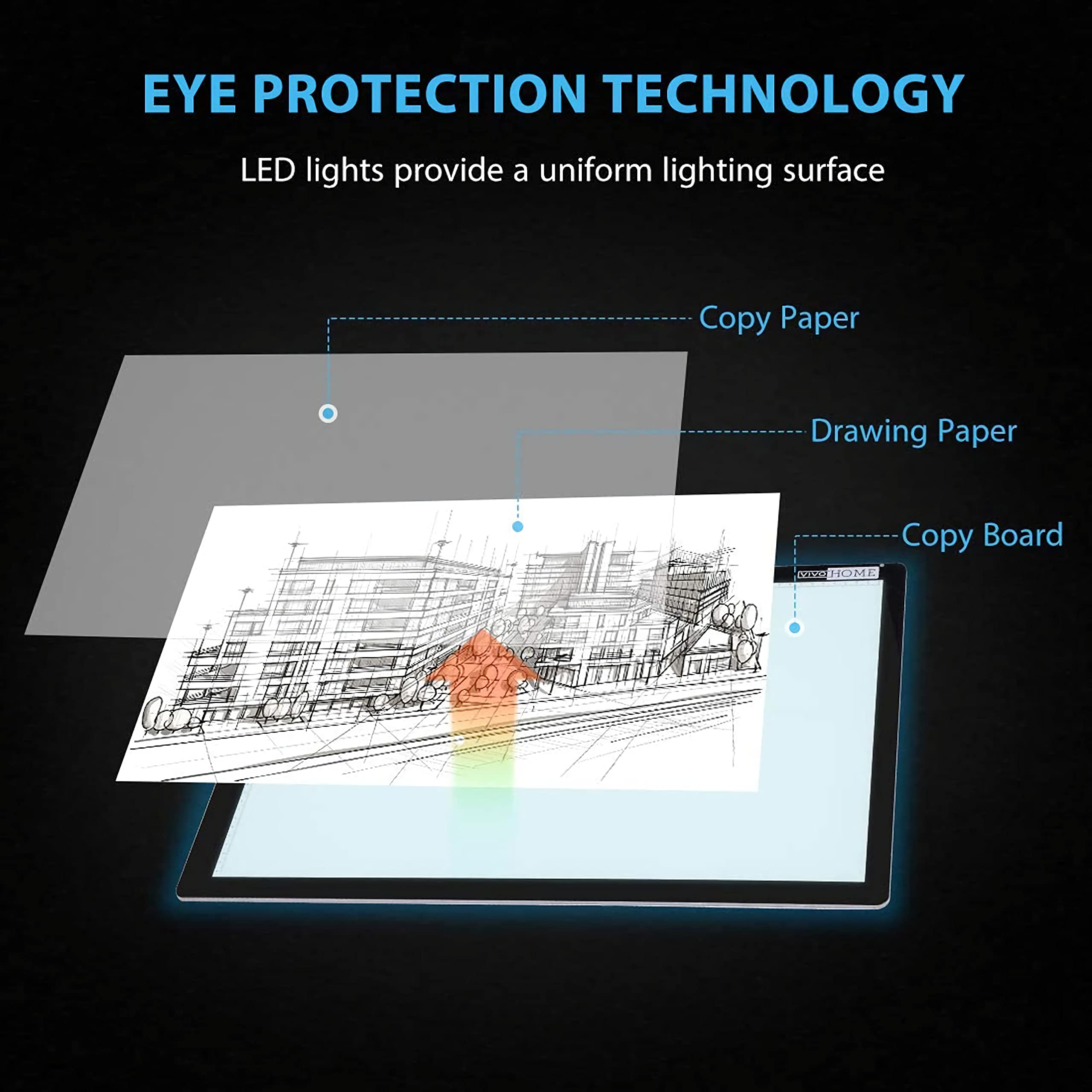 Portable LED Trace Light Pad Tracing LED Copy Board Light Box, Ultra-Thin Adjustable USB Power Dimmable Brightness Light Board for Artists Drawing Ske