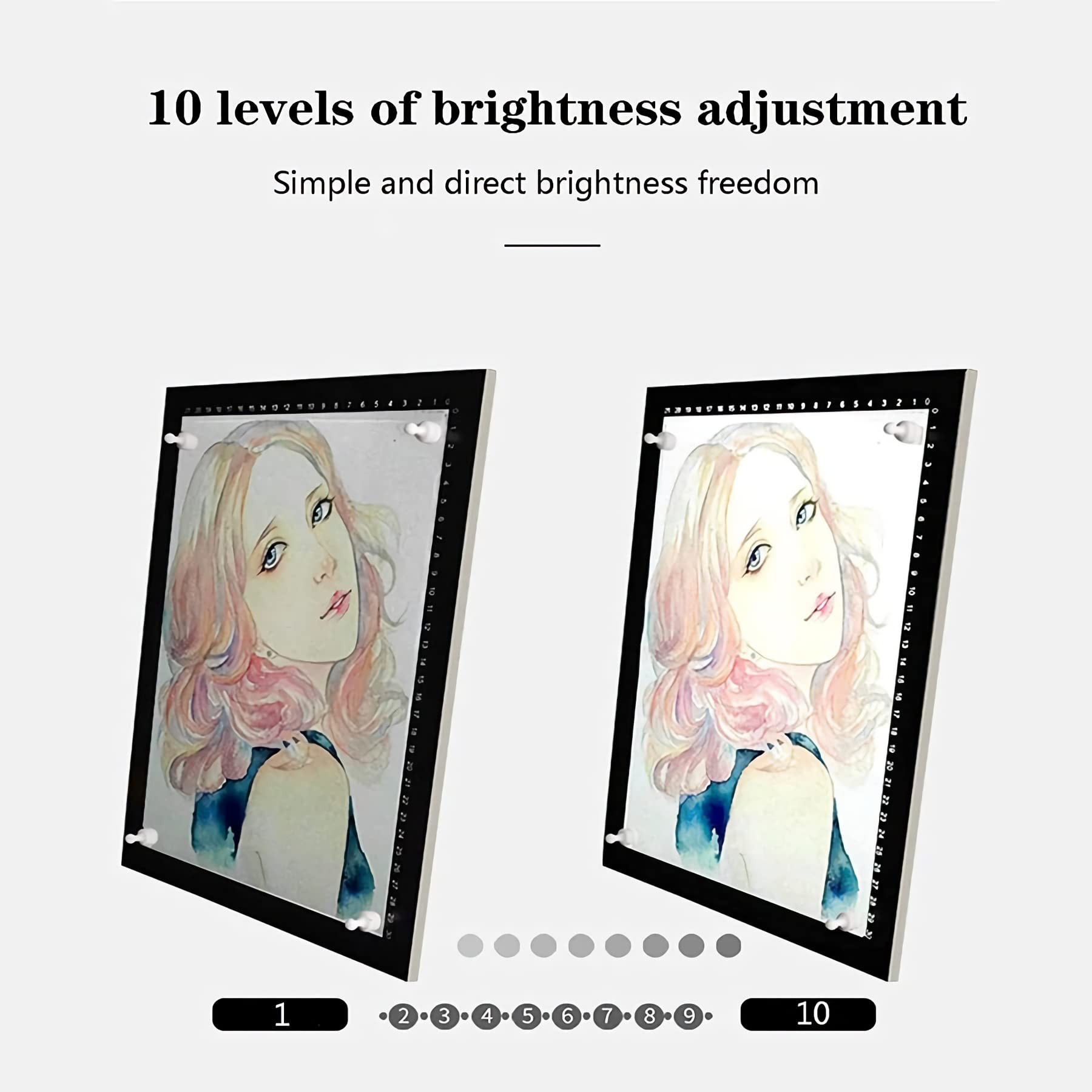 LOVAPO LED Light Box LED Artcraft Tracing Light Pad Large Size Ultra-Thin Power Painting Light Board Cable Dimmable Brightness Tatoo Pad Animation, Sk