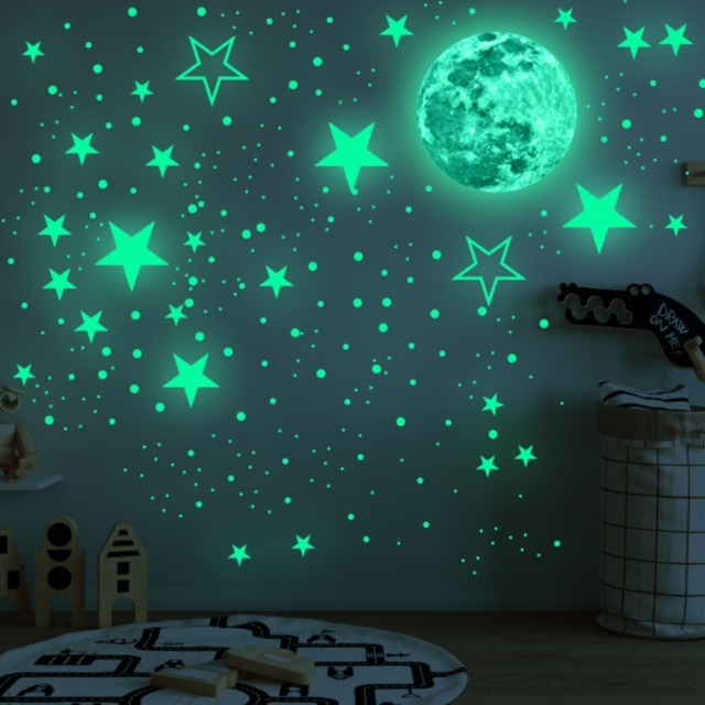  wall sticker . light shines night empty set fluorescence month star child part shop 