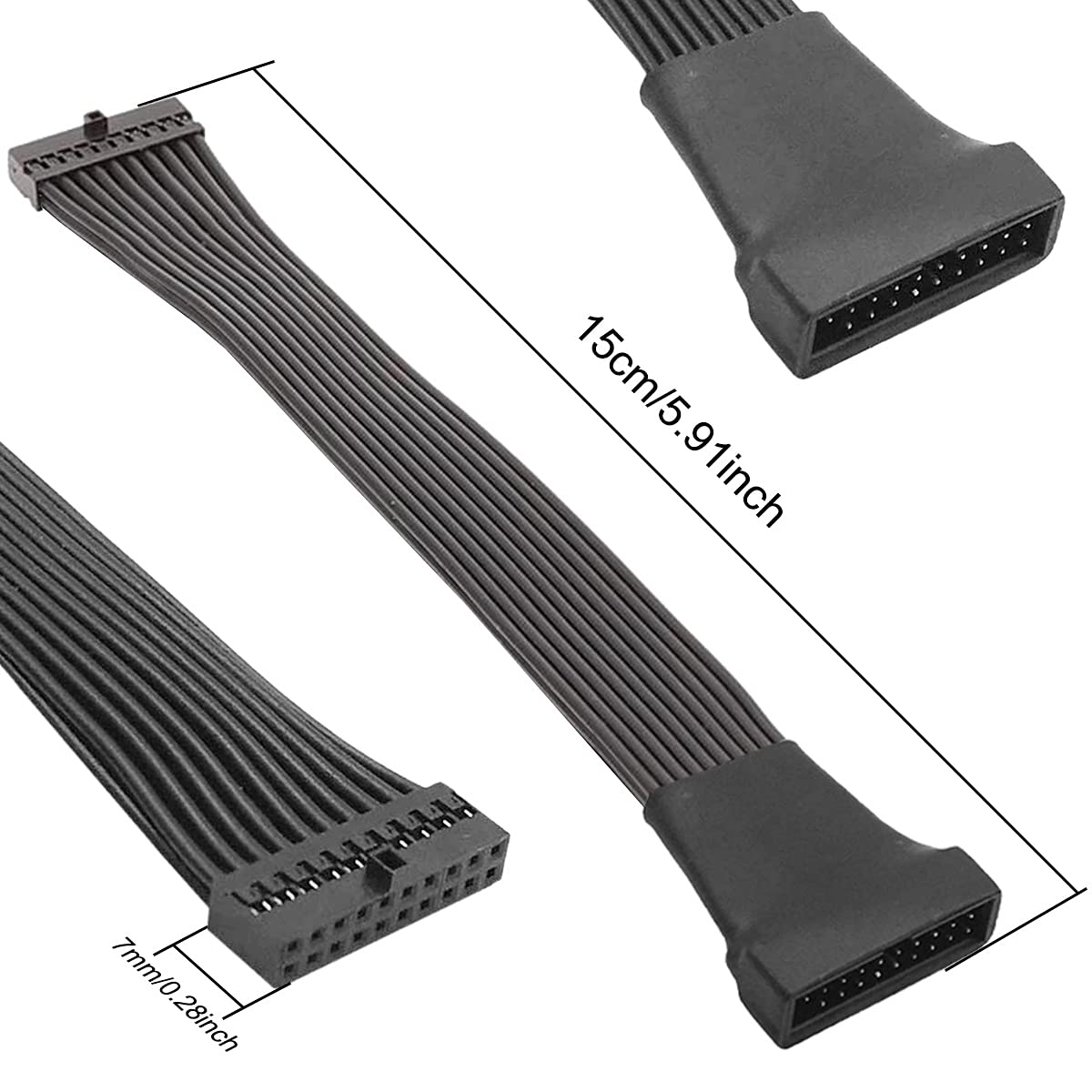 Xiatiaosann 2 упаковка маленький размер Mini USB 3.0 19 булавка 20 булавка удлинение заголовок адаптор кабель, основной панель для материнская плата USB3.0 удлинение ke-