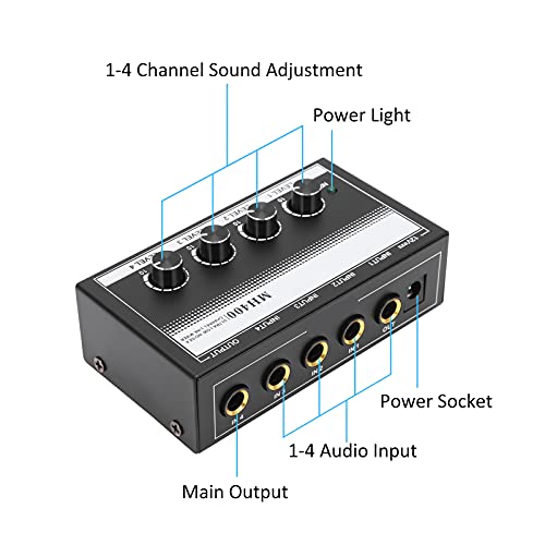  sound mixer, audio changer HM400 Mini compact Vocal interface stereo metal US plug AC100?240V for Club