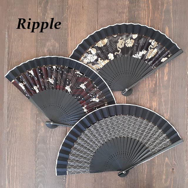 [ large west . made .] fan Ripple switch fan 22cm men's 66-48. dragon 