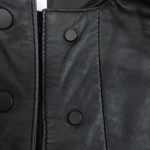  man goMANGO leather jacket no color long sleeve snap-button sheep leather black black S #SM1 lady's 