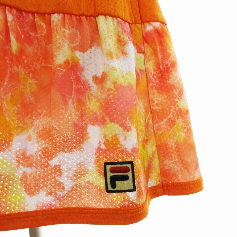  unused goods filler tag attaching tennis badminton sport wear skirt mini height flair VL2624 total pattern orange L #SM1