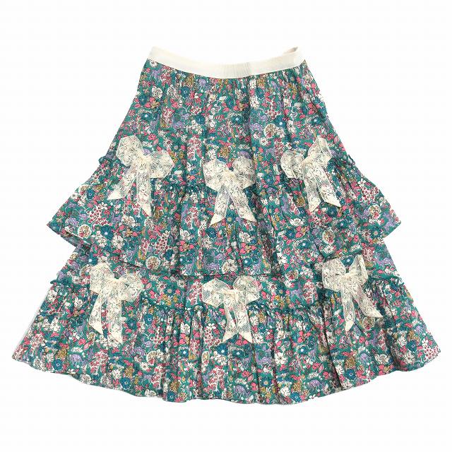  unused goods 22ss Gucci children z Liberty floral skirt floral print ribbon 5 -years old 110 girl girls child Kids Junior *9