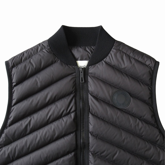  прекрасный товар 23AW Hermes HERMES "Long Quilted Vest" длинный стеганый лучший пуховик блузон 3H0156DA размер 40 *4