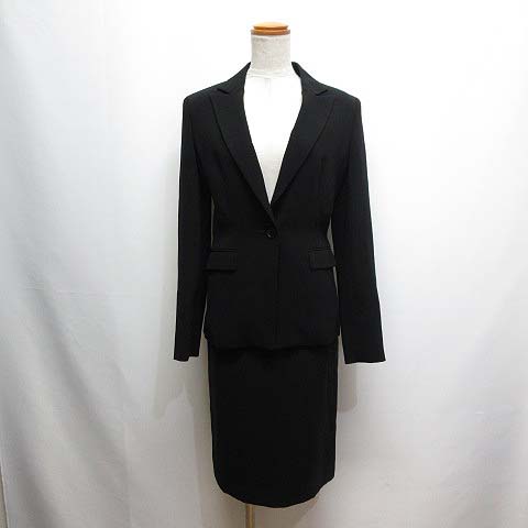  Anayi ANAYI jacket skirt suit setup 1B 36 black black thin spring for summer made in Japan lady's 