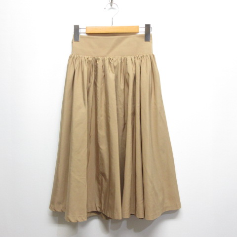  Anne temyuuAndemiu medium flair skirt S beige back rubber lining attaching lady's 