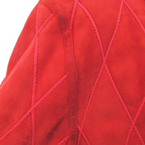 Warm Snow Shearling мутоновое пальто длинный длина мех 42 красный серия красный Италия производства кнопка подкладка женский 