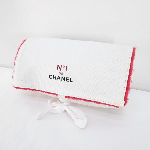  Chanel CHANEL N?1du Chanel make-up pouch cosme pouch tube type ribbon opening and closing white series white small articles lady's 