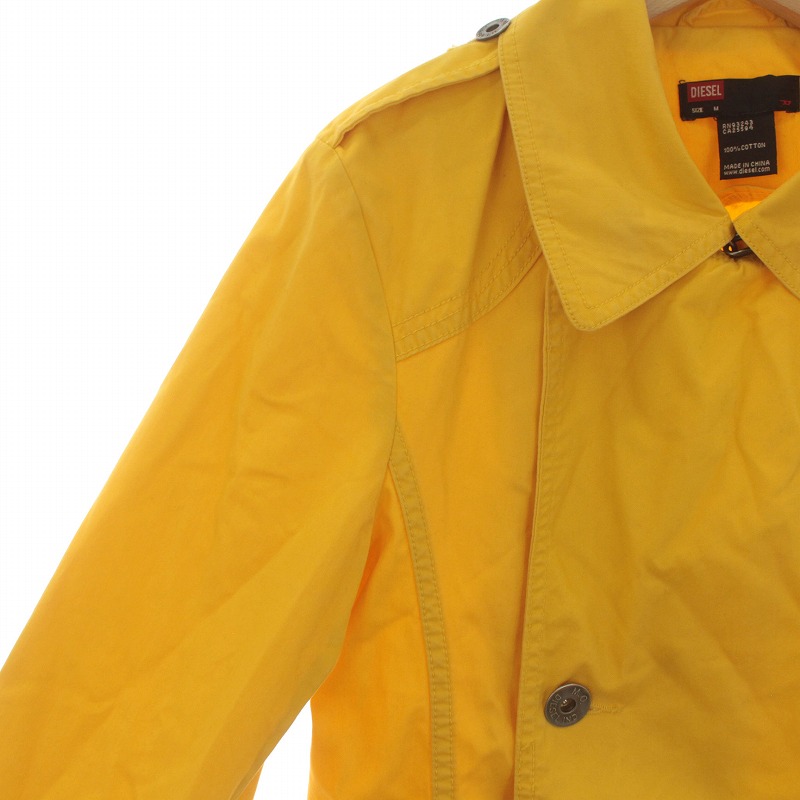 diesel DIESEL trench coat spring coat double belt M yellow yellow /IR men's 