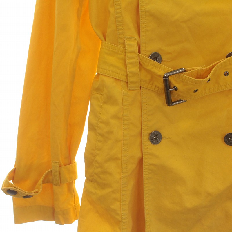  diesel DIESEL trench coat spring coat double belt M yellow yellow /IR men's 