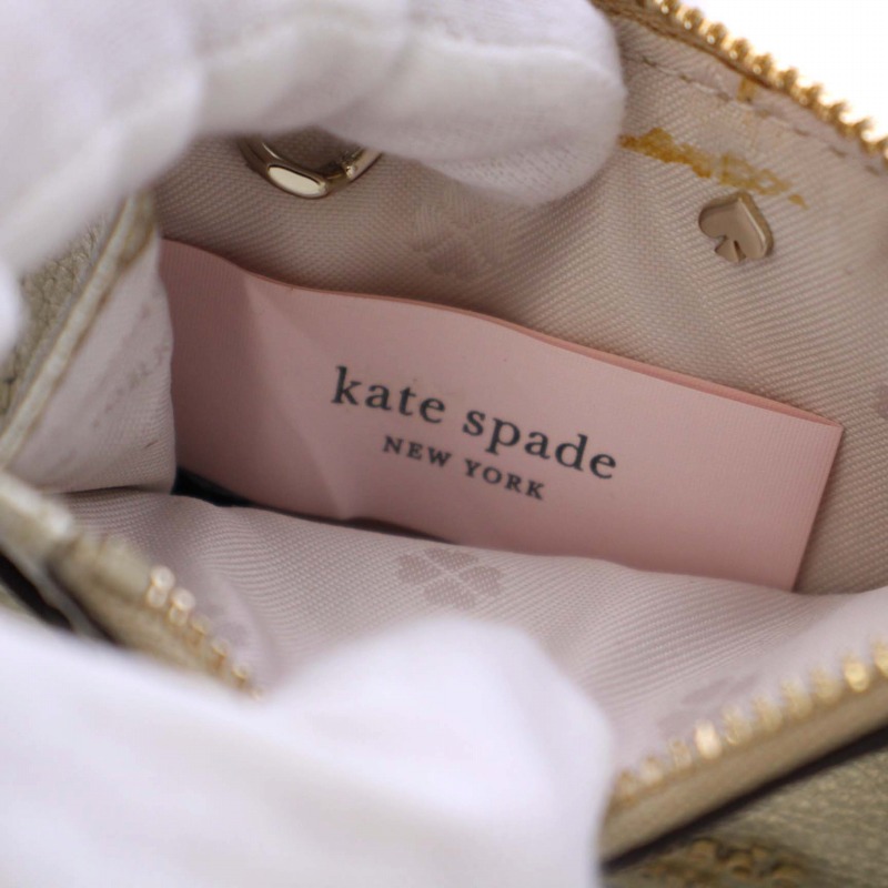  Kate Spade KATE SPADE футляр для карточек чехол для пропуска футляр для визитных карточек кольцо для ключей кожа Gold /BM женский 