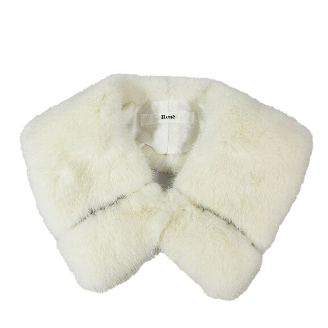  beautiful goods Rene Rene tippet mink fur muffler fur biju- equipment ornament white white lady's 