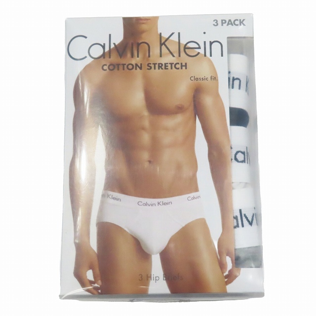  unused goods Calvin Klein CALVIN KLEIN 3Hip Brief COTTON STRETCH underwear Brief pants 3 pieces set S black white gray /7 men's 