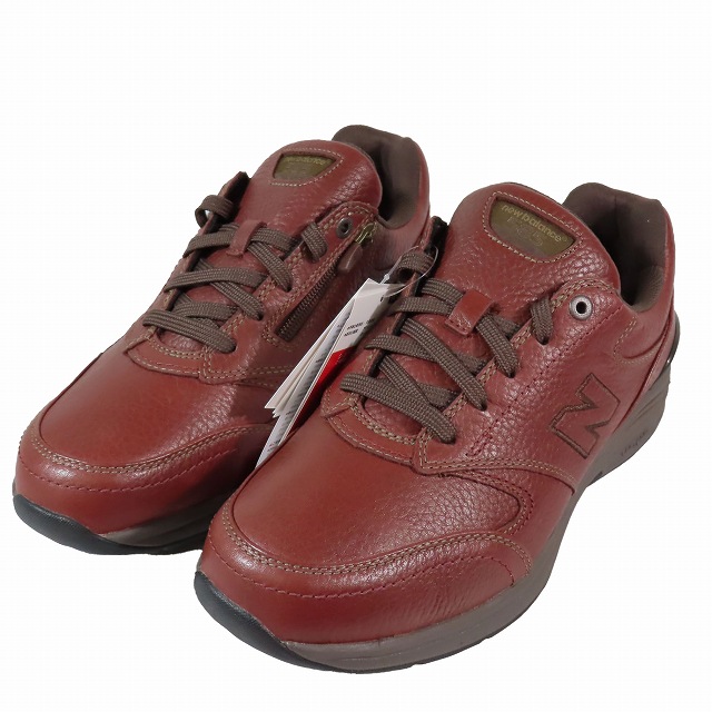  unused goods New balance NEW BALANCE waterproof wide width wide natural leather walking shoes sneakers MW585WB tea color Brown 