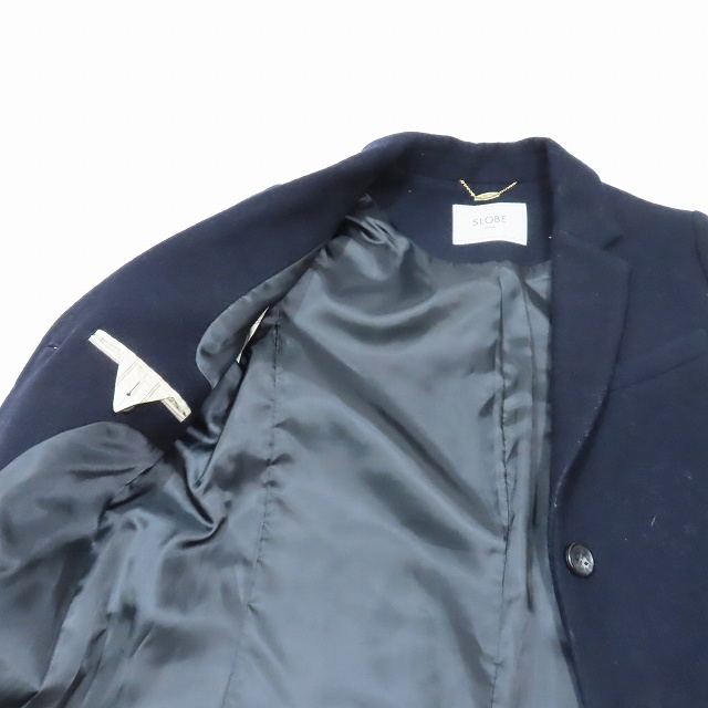 17AW slow b Iena SLOBE IENA Пальто Честерфилд длинный жакет общий обратная сторона шерсть 38 темно-синий /7YBA5 женский 