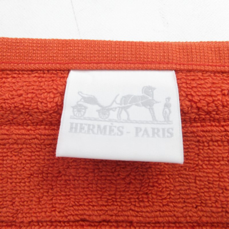  Hermes HERMES bath towel labyrinth cotton orange IBO50