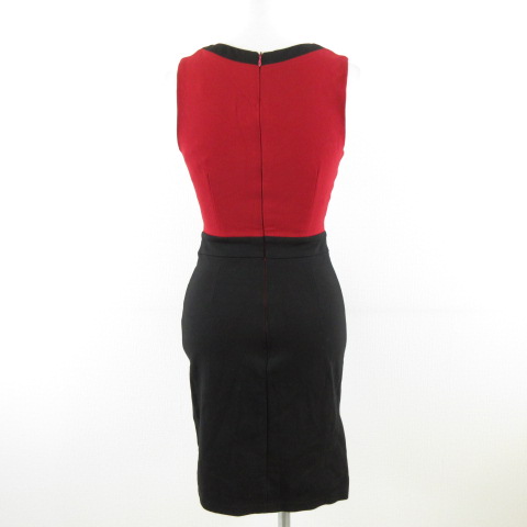 an Mini платье безрукавка One-piece стрейч красный чёрный M *A400 женский 