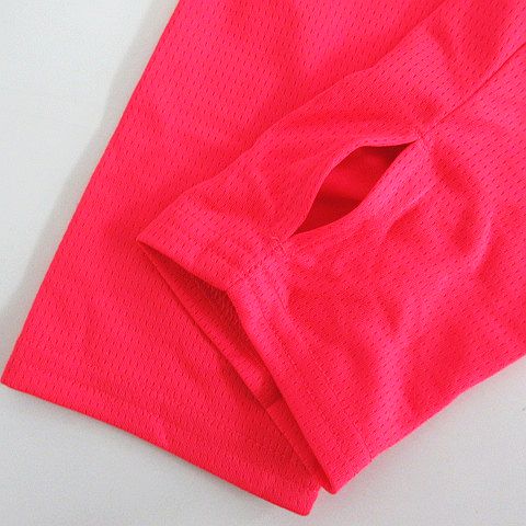  Puma PUMA RUN T-shirt cut and sewn long sleeve ound-necked Logo finger hole L pink sport wear *EKM lady's 