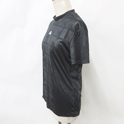  Adidas adidas Golf рубашка короткий рукав с высоким воротником общий рисунок принт s Lee линия 2023 год модели чёрный белый черный белый L женский 