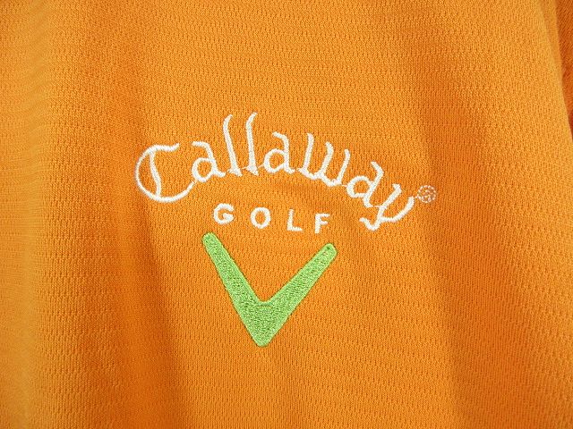  Callaway CALLAWAY T-shirt high‐necked short sleeves Logo embroidery orange sizeS QQQ men's 