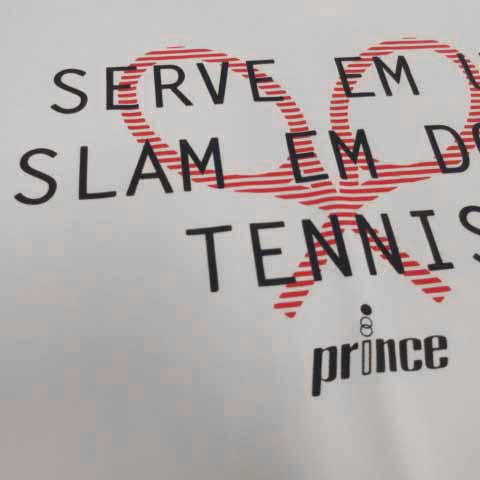 Prince Prince T-shirt ound-necked short sleeves Logo print speed . white navy navy blue red red LL lady's 