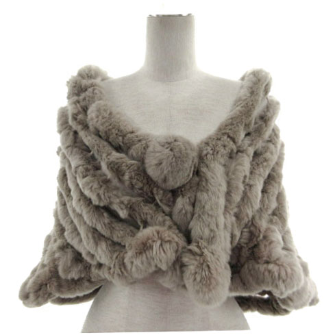  shawl real fur gray ju series lady's 