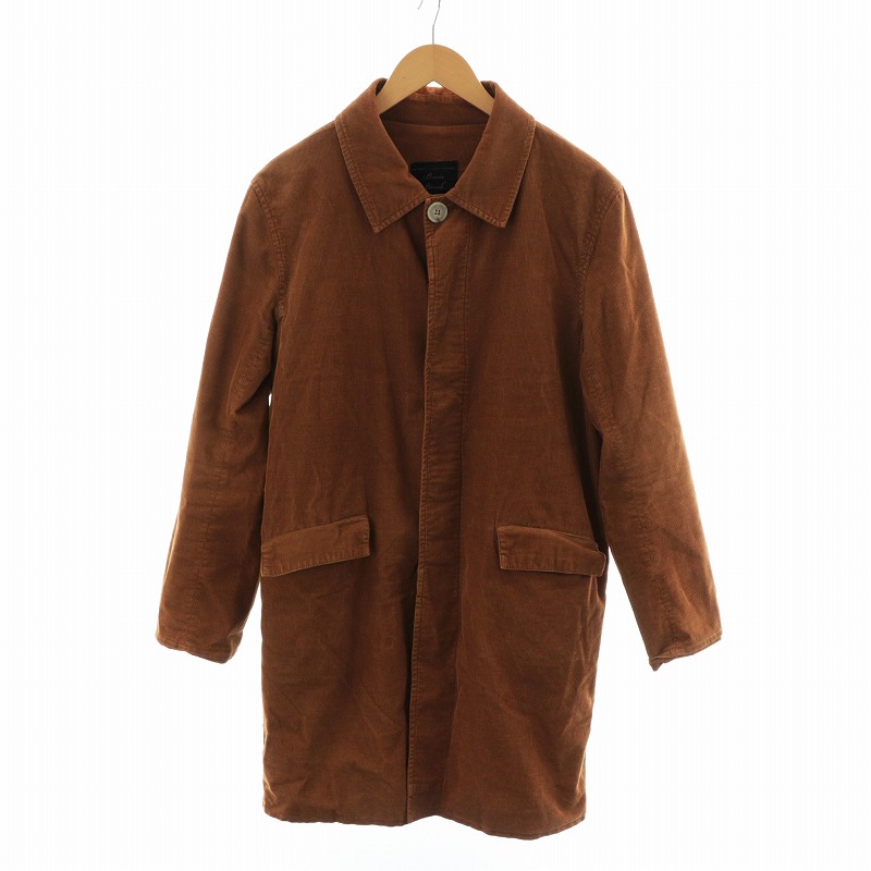  bar jis Brooke Basis Broek Belgium turn-down collar coat corduroy ratio wing button long Belgium made 2 M tea Brown 