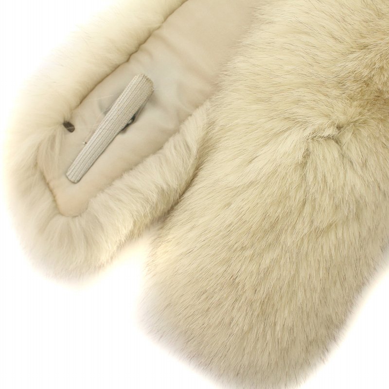  SaGa fox SAGA FOX tippet muffler fur fur shawl ivory tea Brown /IR #GY18 lady's 