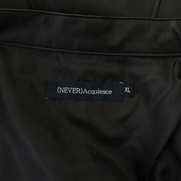 ne bar ak e-s (NEVER)Acquiesce fake leather rider's jacket single Zip up XL black black /MY #OS #SH men's 