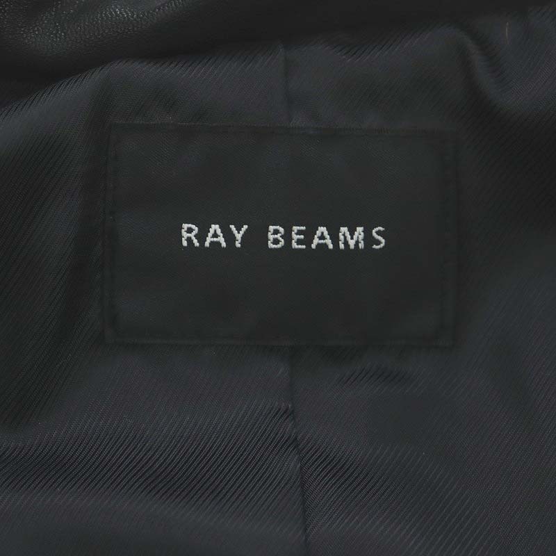  Ray Beams Ray Beams кожа байкерская куртка гора кожа ягненка общий подкладка Zip выше чёрный черный /MI #OS женский 