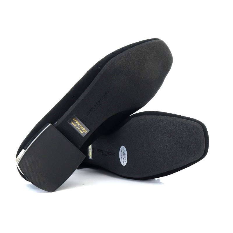  unused goods mode eja Como Mode et Jacomo rhinestone opera shoes pumps tea n key heel square tu22cm black MJJT32127