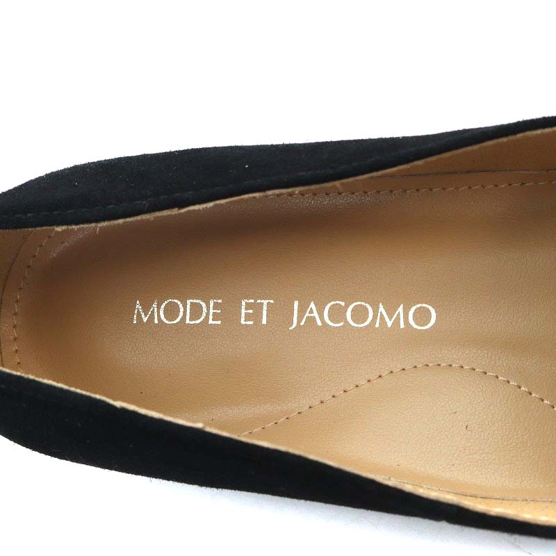  unused goods mode eja Como Mode et Jacomo rhinestone opera shoes pumps tea n key heel square tu22cm black MJJT32127
