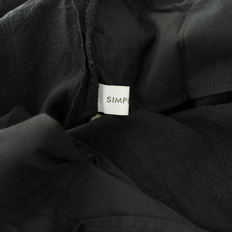 simplisite.SIMPLICITE 22SS фартук комбинезон широкий брюки linen.F черный /MY #OS женский 