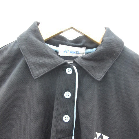  Yonex YONEX sport wear polo-shirt short sleeves Polo color line embroidery O black black /YM8 lady's 