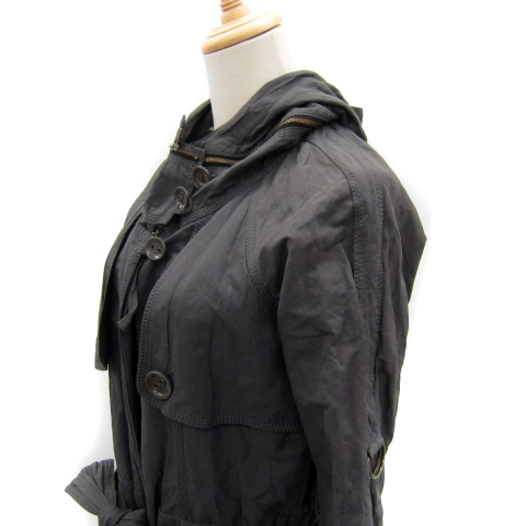 kalitequalite Mod's Coat милитари пальто длинный длина с капюшоном . лента двойной Zip 2 угольно-серый /SY8 женский 