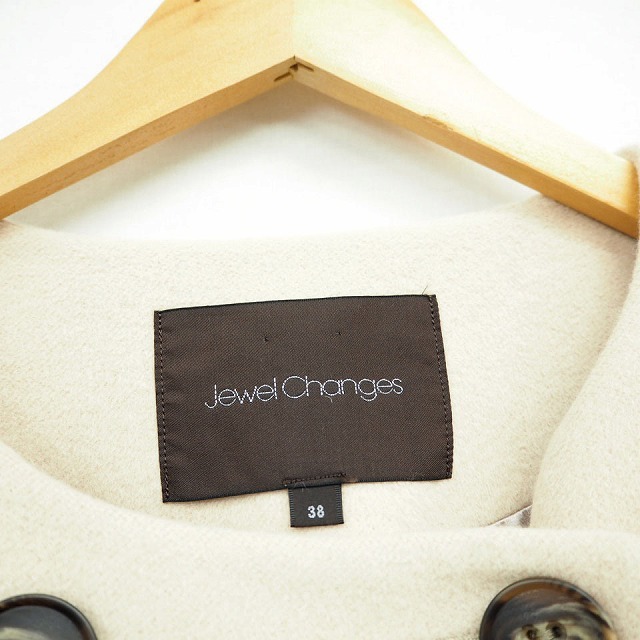  jewel change zJewel Changes Arrows pea coat outer no color ound-necked knee height long sleeve angora wool mix 38 beige 