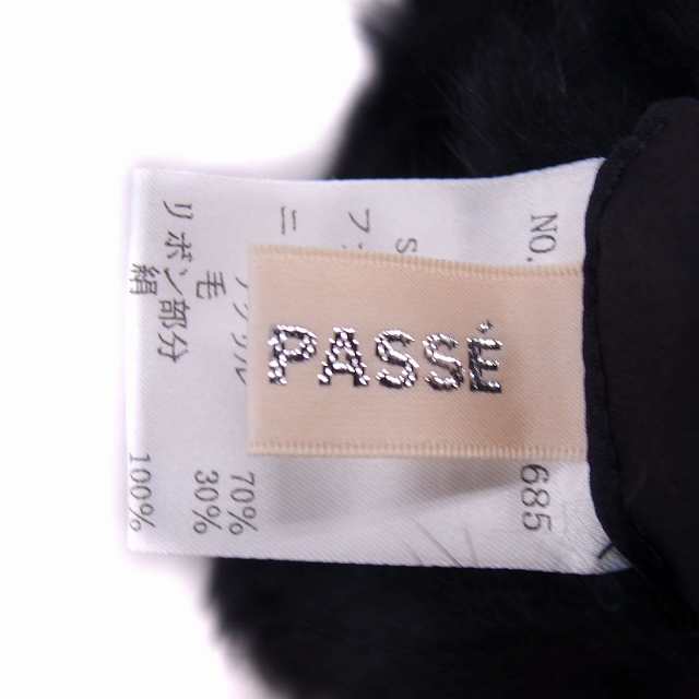  Laisse Passe LAISSE PASSE tippet fur rabbit ribbon 38 black black /KT12 lady's 
