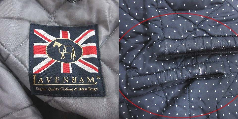  Lavenham LAVENHAM стеганная куртка с хлопком капот точка переключатель вельвет общий подкладка 38 темно-синий темно-синий /CT женский 