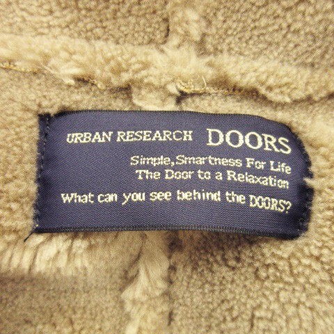  Urban Research дверь zURBAN RESEARCH DOORS пальто искусственный мутон длинный f-ti- обратная сторона мех защищающий от холода ONE бежевый мокка /AH12 *