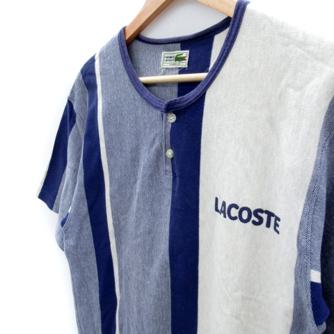  Lacoste LACOSTE одежда для дома cut and sewn короткий рукав застежка с планкой полоса рисунок Logo MA темно-синий темно-синий "теплый" белый /SY30 мужской 