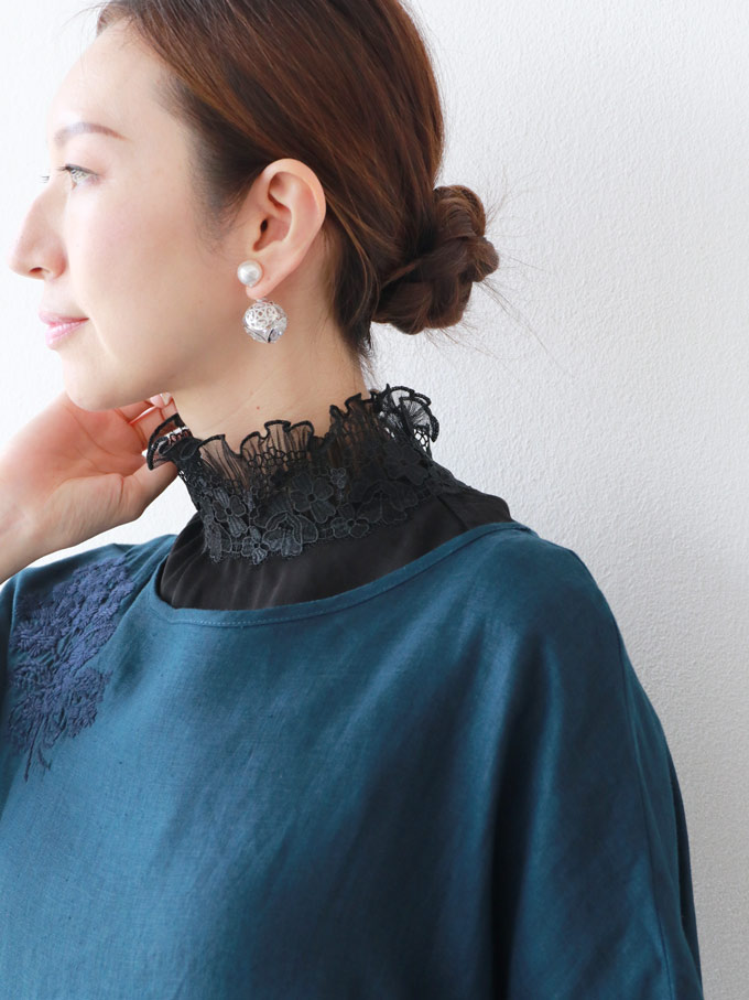  attaching collar attaching collar collar attaching .. accessory accessory small articles embroidery black black lady's Mrs. woman clothes Vieo vi o40 fee 50 fee 60 fee 