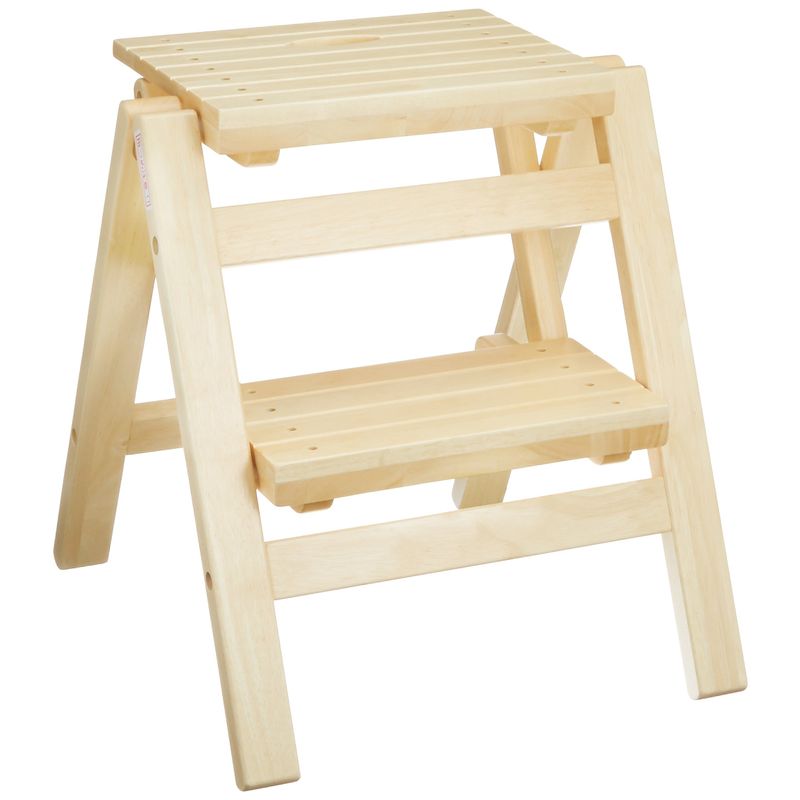 折り畳みステップチェア2段 W430×D500×H465mm FST-46 （ナチュラル）の商品画像