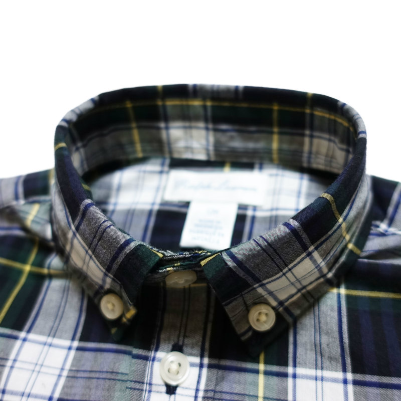  Ralph Lauren RALPH LAUREN baby мужчина рубашка с длинным рукавом Plaid Cotton Poplin Shirt зеленый желтый мульти- Green Yellow Multi