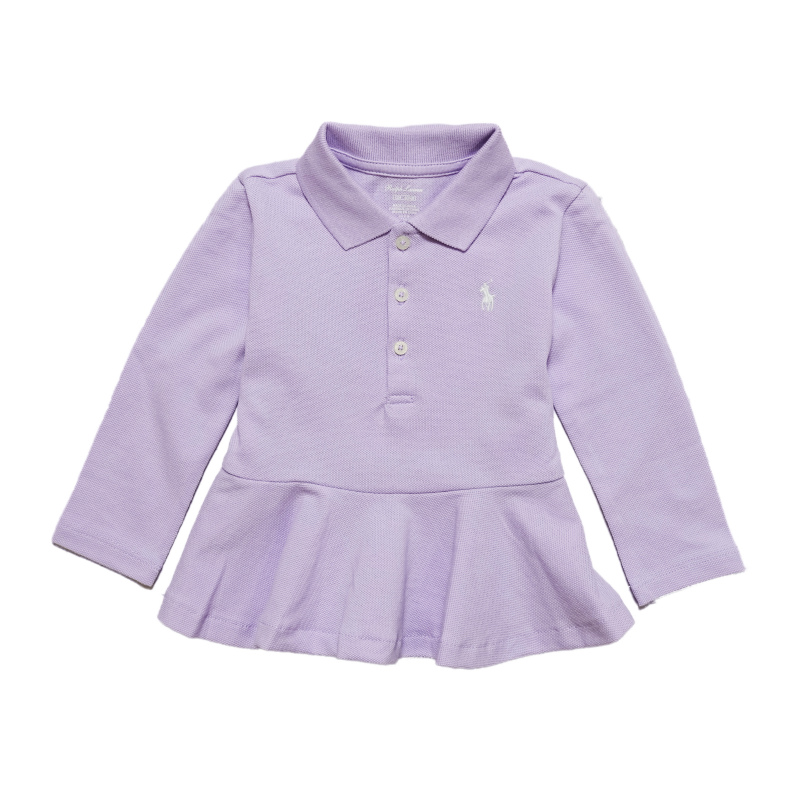  Ralph Lauren RALPH LAUREN baby девочка рубашка-поло с длинным рукавом Peplum Piqu? Polo Shirt French lilac French Lilac
