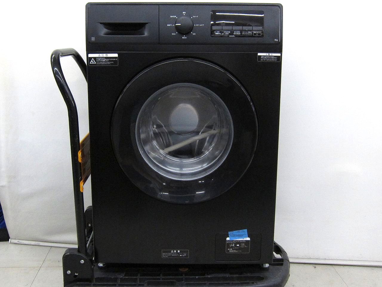 ドラム 洗濯機 左開き ニトリ ND60UL1 6kg 動作確認済 2025年製 ニトリ 6kgスリムドラム式洗濯機 左開き ND60UL1 （ブラック） 洗濯機