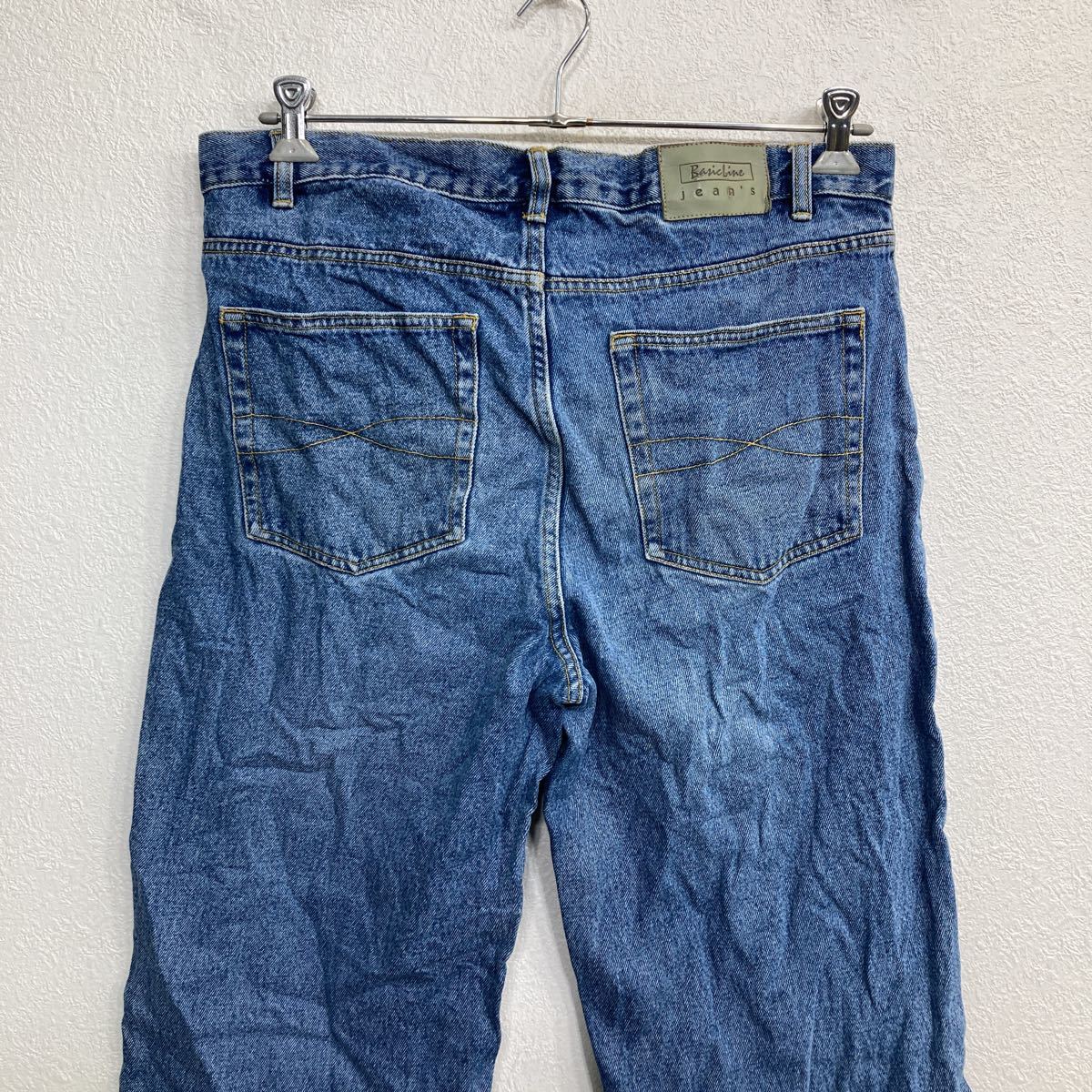 basic line Denim брюки W36 большой размер голубой б/у одежда . America скупка 2307-710